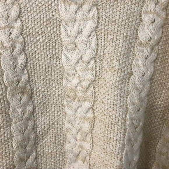Asos Cable Knit Oatmeal Colored Relaxed Fit Cropped Sweater Size US 12 NWT - Picture 5 of 9